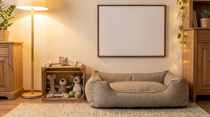 Victorian Interior With Blank Framed Wall

