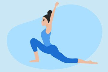 Yoga girl isolated vector illustration. Healthy lifestyle concept