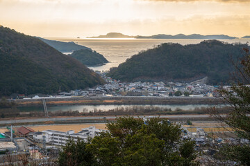 日本の兵庫県赤穂市の雄鷹台山のとても美しい風景