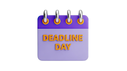 3D Calendar Icon with "Deadline Day" Text