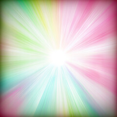 colorful pastel rays background in shades of pink, green, blue, and yellow, with a white center in the middle