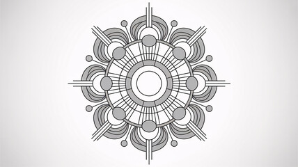 Intricate geometric design with concentric circles and lines