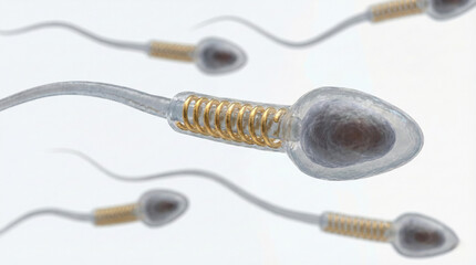 Sperm Cells Group Sperm Cells Swimming