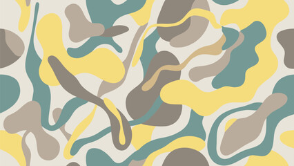 Abstract camouflage pattern, fluid organic shapes, multicolor natural texture, dynamic decorative design, stylish background, flat vector illustration © MdAbdulAlim