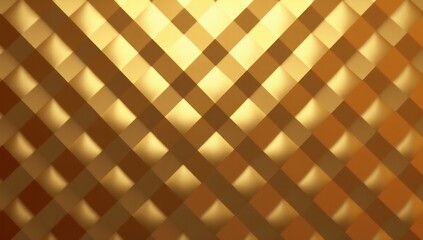 Luxurious 3d geometric gold pattern with a textured, glossy, and reflective finish, creating depth and opulence.