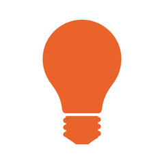 Orange Light Bulb Vector Icon