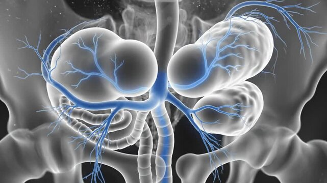 Anatomical Cutaway of the Male Reproductive System Highlighting Testes and Epididymis