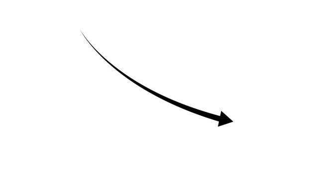 Down arrow business graph chart animation.  Loss business graph icon animation.  Going down graph chart animation.  Decreasing business graph concept.