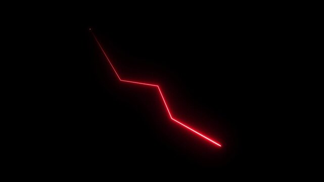 Down arrow business graph chart animation.  Loss business graph icon animation.  Going down graph chart animation.  Decreasing business graph concept.