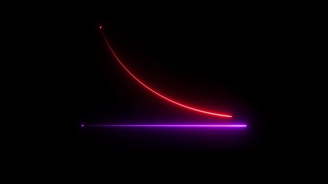 Down arrow business graph chart animation.  Loss business graph icon animation.  Going down graph chart animation.  Decreasing business graph concept.