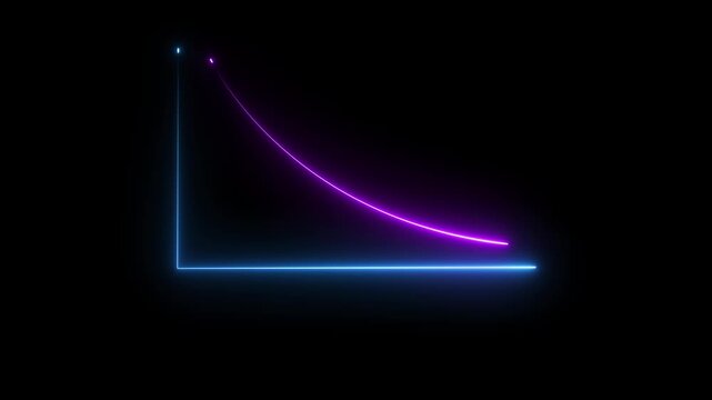 Down arrow business graph chart animation.  Loss business graph icon animation.  Going down graph chart animation.  Decreasing business graph concept.