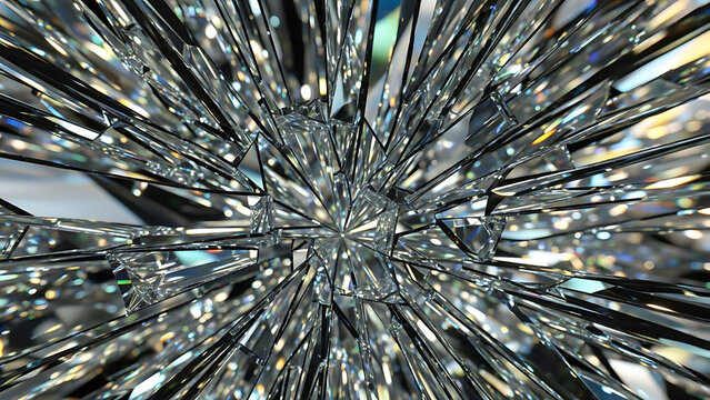 A large diamond with many facets reflecting light