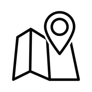 Map pin on folded map