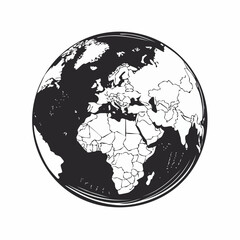 Global illustration of the Earth from space highlighting continents and countries