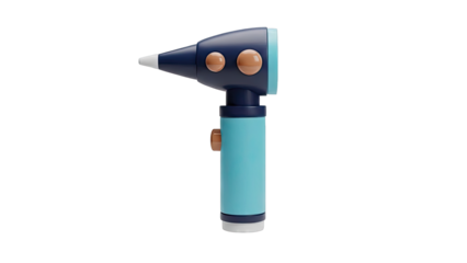 Stylized Otoscope with Blue and Tan Accents