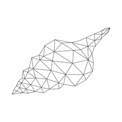 Polygonal line art of conch shell vector