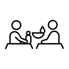 Family Iftar Scene Illustration