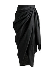 Draped black skirt with twisted knot