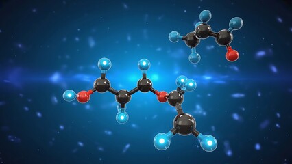 Molecular Structures on Blue Background