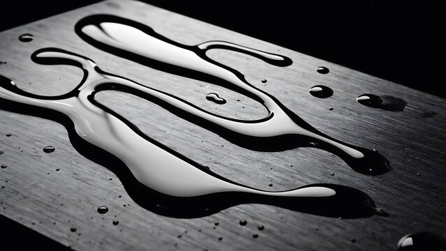 Spilled liquid on a wooden surface - Powered by Adobe