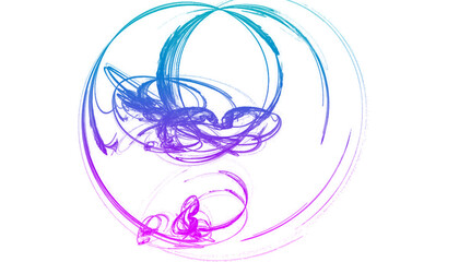 Motif fractal en dégrader bleu rose sur fond transparent. © tsuiho