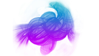 Motif fumée fractal en dégrader bleu rose sur fond transparent. © tsuiho