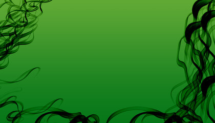 Des algues noires sur fond vert.