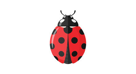 A vibrant illustration of a classic red ladybug with distinct black spots and prominent antennae, embodying nature's tiny wonders and delicate
