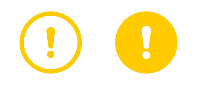 A pair of yellow minimalist exclamation mark icons for web and application interface design