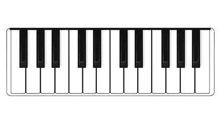 Fototapeta premium Classic musical instrument keys providing a visual representation of harmony and melody potential