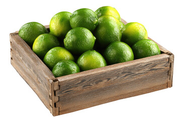 Fresh limes in a wooden crate (2)