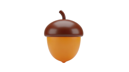 3D Render of a Smooth Acorn on a White Background