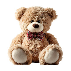 Cuddly teady bear toy soft lighting isolated on transparent background