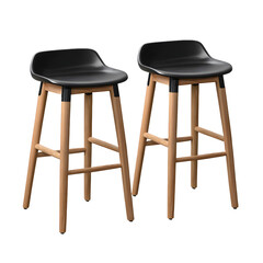Contemporary High bar stool isolated on transparent background

