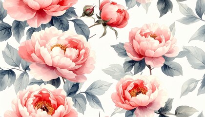 フェミニンでロマンチックな水彩花柄デザイン English: Feminine and Romantic Watercolor Floral Pattern	