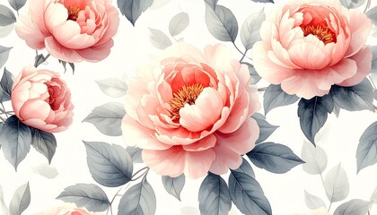 フェミニンでロマンチックな水彩花柄デザイン English: Feminine and Romantic Watercolor Floral Pattern	