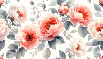 フェミニンでロマンチックな水彩花柄デザイン English: Feminine and Romantic Watercolor Floral Pattern	