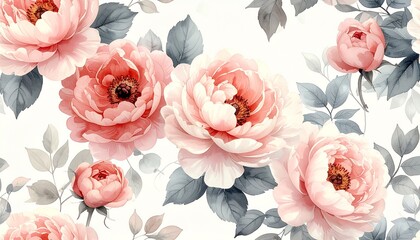 フェミニンでロマンチックな水彩花柄デザイン English: Feminine and Romantic Watercolor Floral Pattern	