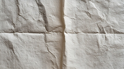 Textured Beige Crumpled Paper with Folds and Shadows