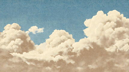 Textured Cumulus Clouds Against a Blue Sky graphic