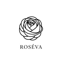 Elegant Rose Logo Design with Brand Name Ros?va.