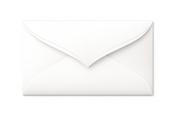 White envelope with closed flap, sending mail, receiving correspondence, communication message on transparent background