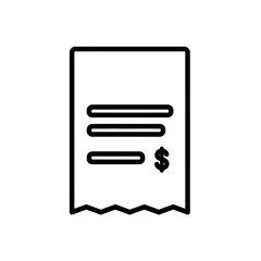 Simple Digital Receipt Icon for Financial and Payment Applications