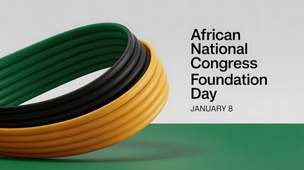 Celebrating african national congress foundation day with symbolic green, black, and gold