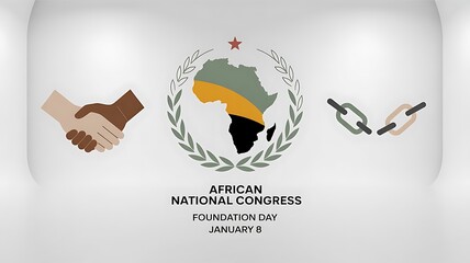 Commemorating african national congress foundation day on january 8, symbolizing unity and liberation
