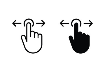 Swipe left and right icon. Digital slider. Sliding with finger symbol. Vector illustration