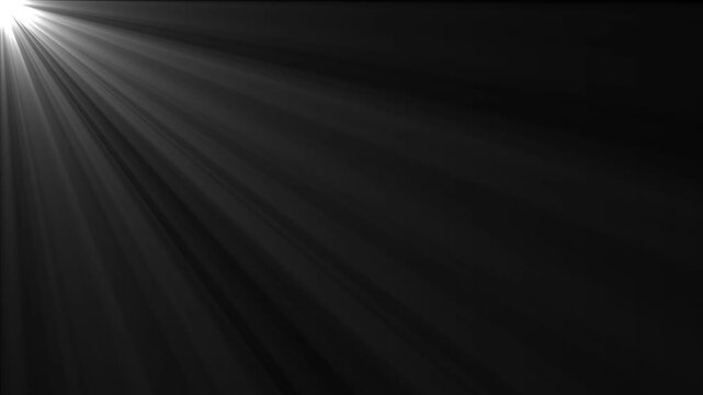 High-quality stock footage of sun rays light effects, overlays or flare glow array isolated on black background for cinematic light transitions