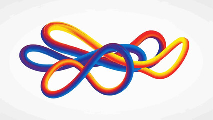 Abstract colorful fluid shape on white background.