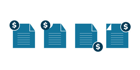 Isolated Invoice payment icon. File invoice icon