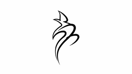 Abstract tribal flame design symbol.